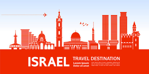 israel travel destination vector