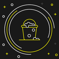 line bucket with foam and bubbles icon isolated vector image