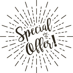 linear drawing rays with text special offer vector image