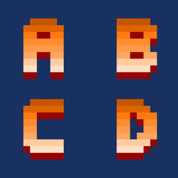 pixel retro font computer game design vector image