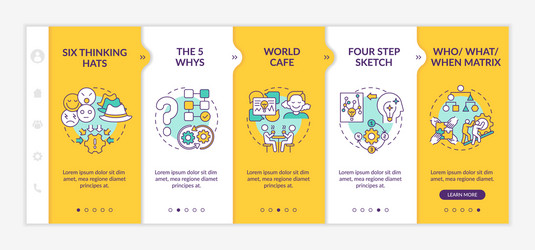 problem solving techniques onboarding template vector image