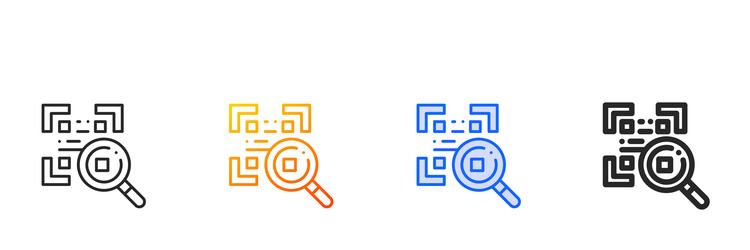qr code iconthin linear gradient blue stroke vector image