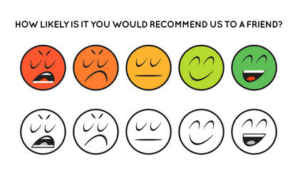 satisfaction rating set of feedback icons in form vector