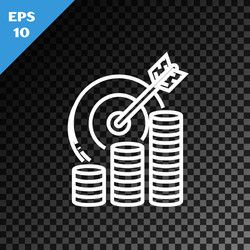 white line target with coin symbol icon isolated vector image
