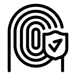fingerprint scan providing security with shield vector image