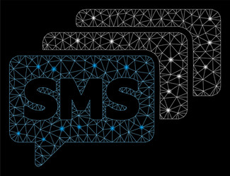 Flare mesh wire frame sms queue with spots vector