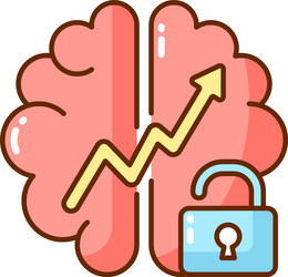 Growth Mindset Icon - Brain Development vector image