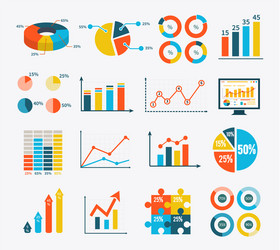infographic set graph and charts diagrams vector image