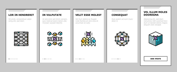 quantum technology data science onboarding icons vector image