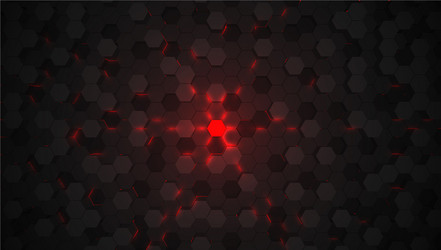 red 3d hexagon tech background vector image