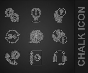 set speech bubble with text help address book vector image