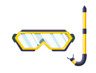 Snorkel mask for diving and swimming vector