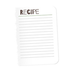 tore out the page with word recipe vector image