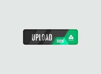 Upload button futuristic hi-tech ui design vector