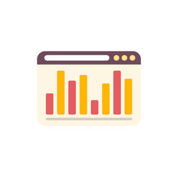 browser window displaying statistical bar chart vector image