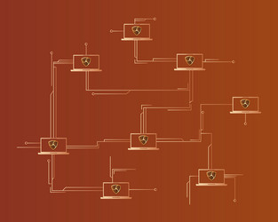 cryptocurrency nem blockchain circuit network vector image