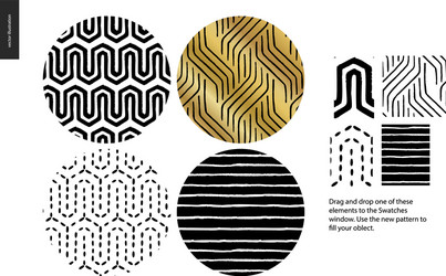 hand drawn patterns - rounded vector image
