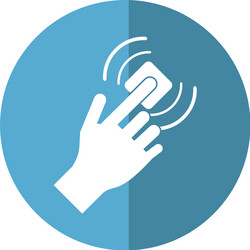 hand touch button wifi graphic shadow vector image