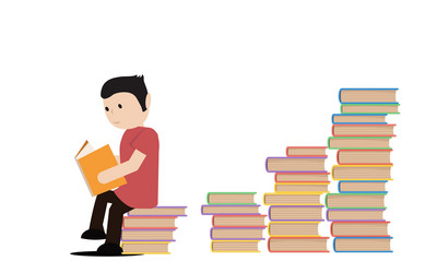 man reading a book vector image