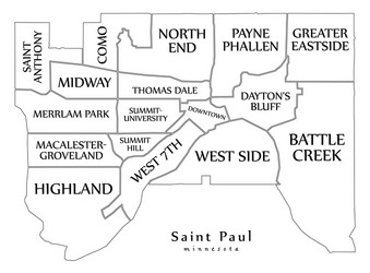 Modern city map - saint paul minnesota Royalty Free Vector