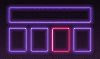 neon quiz template ui design for questionnaire vector image