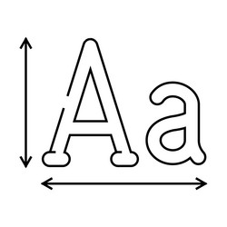 typography ux ui design line icon vector image