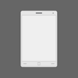 White realistic tablet pc empty display 3d vector