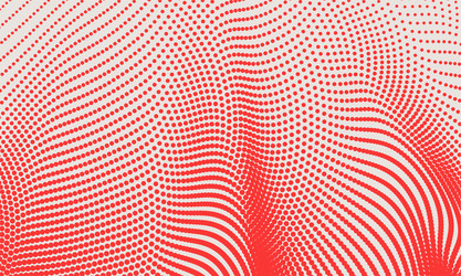 abstract red wave halftone background vector image