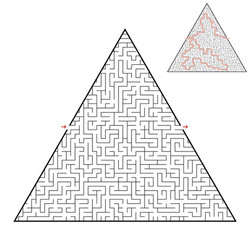 difficult triangular labyrinth game for kids vector image
