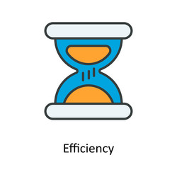 Efficiency fill outline icons simple stock vector