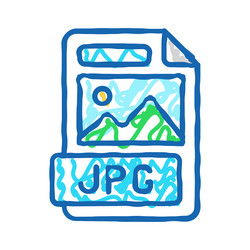 jpg file format document icon doodle vector image