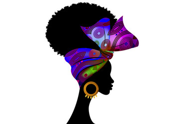 Portrait african women bandana shenbolen ankara vector