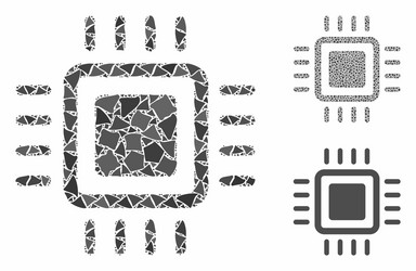 processor composition icon bumpy elements vector image