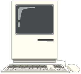 retro computer device isolated vector image