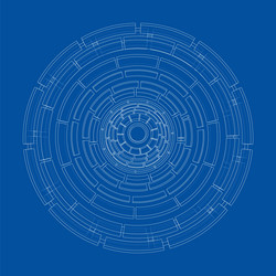 3d circular pattern style wireframe model vector image