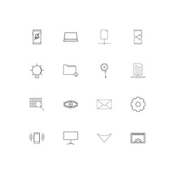 Internet technologies linear thin icons set vector