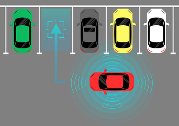 smart car with remote sensing and sensor system vector image