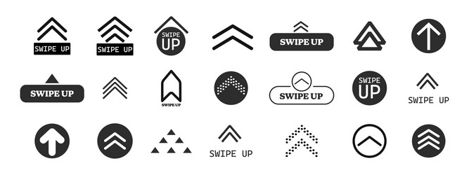 swipe up slide arrow button scroll ui icon vector image