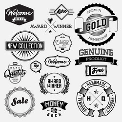 Vintage Labels & Stamps Collection Vector Image