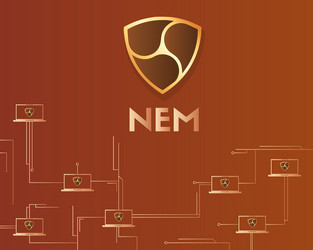 cryptocurrency nem blockchain circuit network vector image
