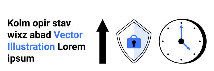 cybersecurity shield with lock icon arrow upward vector image