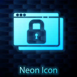 glowing neon secure your site with https ssl icon vector image