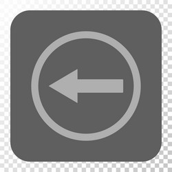 left rounded arrow square button vector image