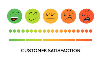 Satisfaction rating set of feedback icons in form vector