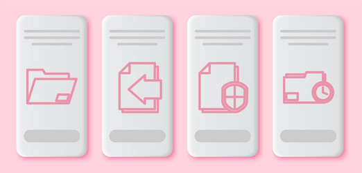 set line document folder next page arrow vector image