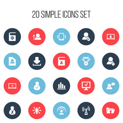 set of 20 editable web icons includes symbols vector image