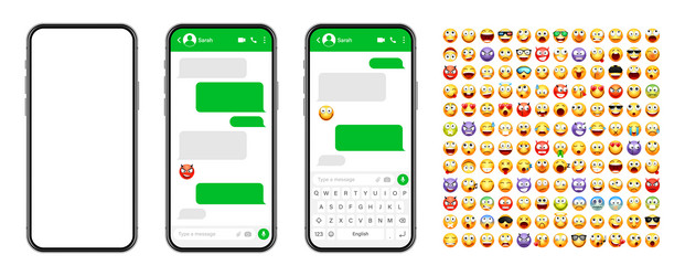 smartphone messaging app user interface design vector image