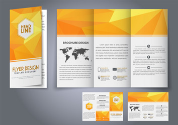 Template design three fold flyer brochure vector