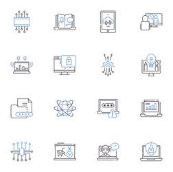 algorithmic line icons collection computation vector