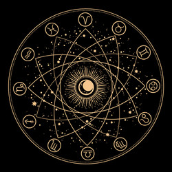 Celestial Zodiac Geometry Vector Image